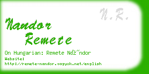 nandor remete business card